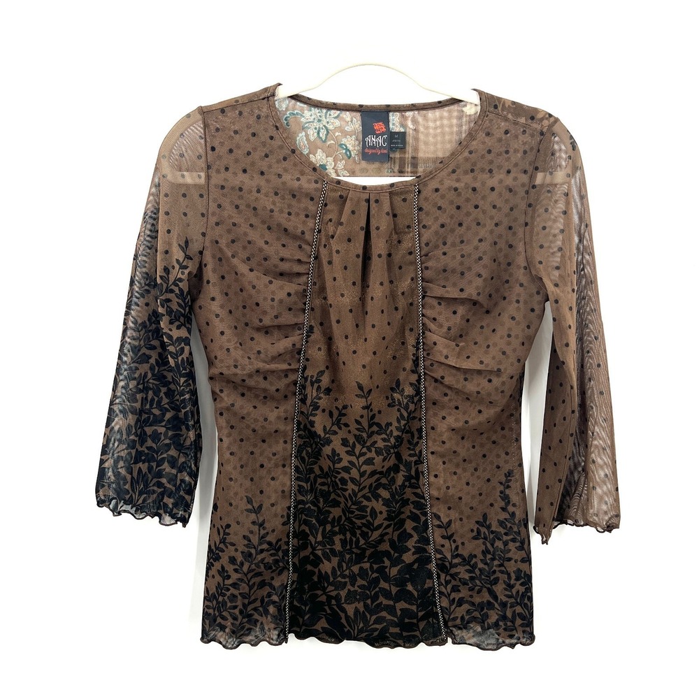 ANAC designed by kimi y2k whimsigoth indie sleaze boho top sheer mesh fairy M